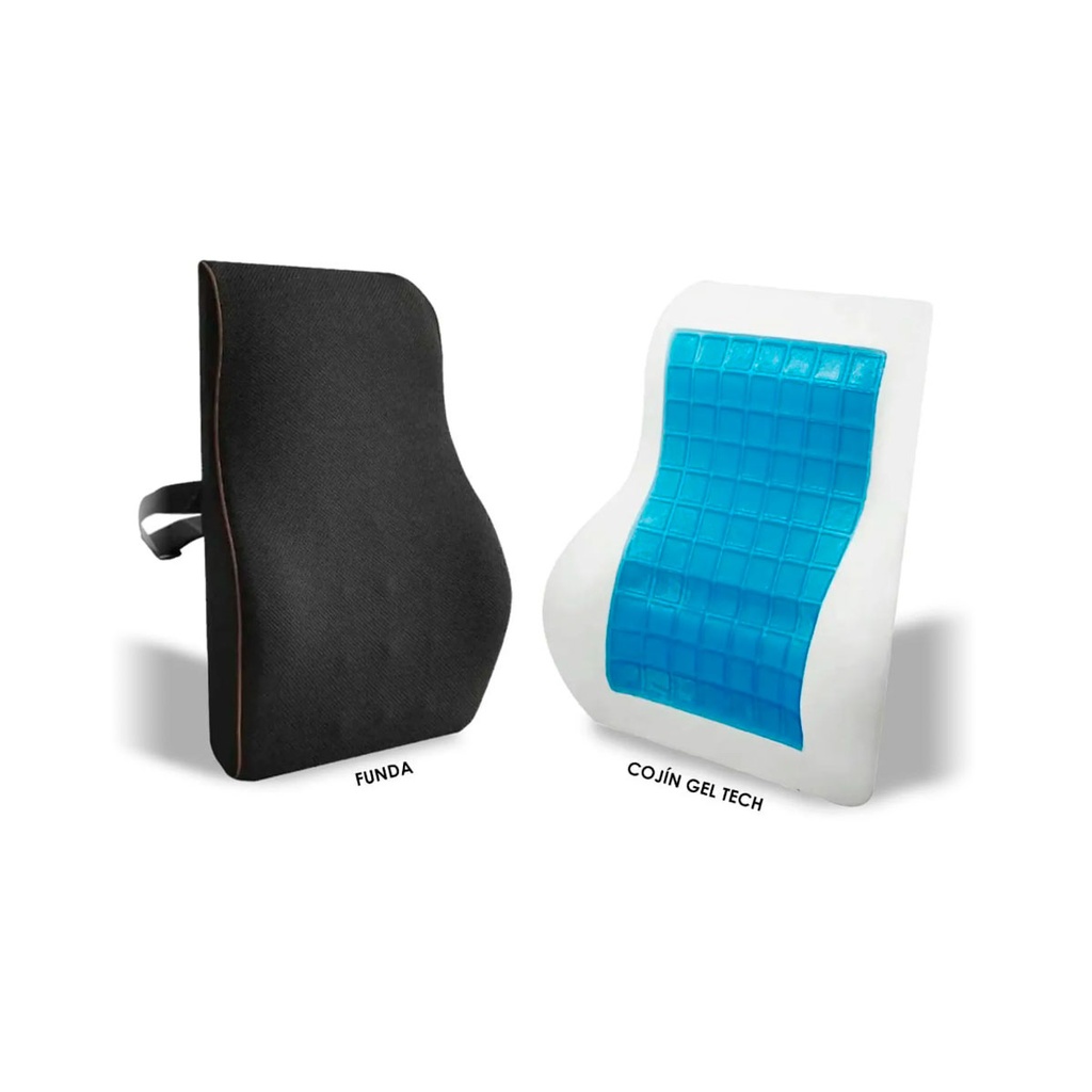 COJIN LUMBAR ORTOPEDICO VISCOELASTICO CON GEL Y FIBRA DE ALGODON