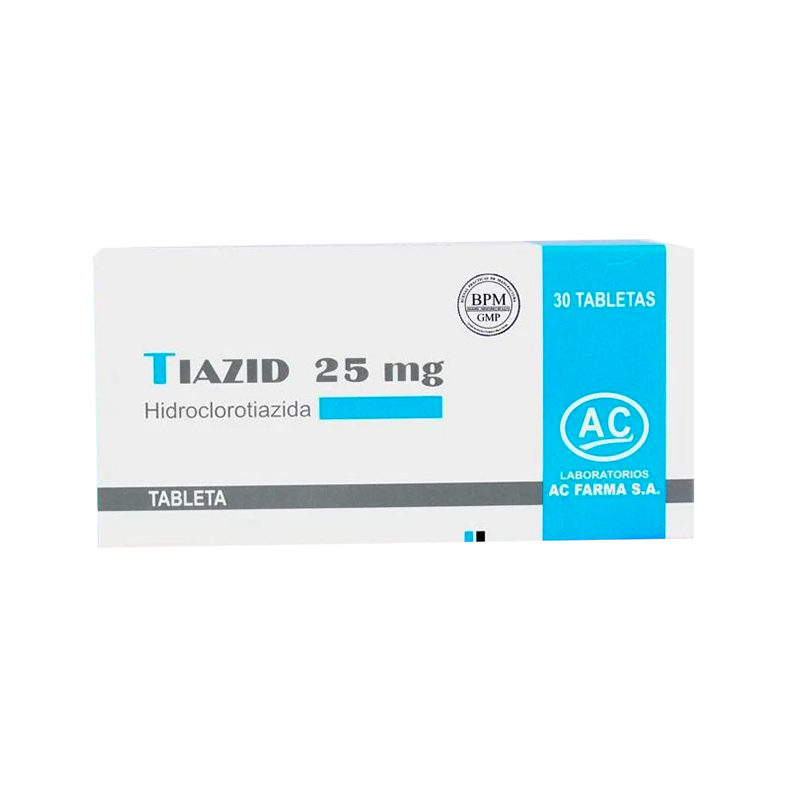 TIAZID 25 MG (HIDROCLOROTIAZIDA) CAJA X 30 TABLETAS