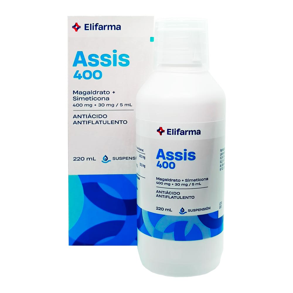 ASSIS 400 (MAGALDRATO 400mg+SIMETICONA 30mg/5ml) 220ML SUSPENSIÓN