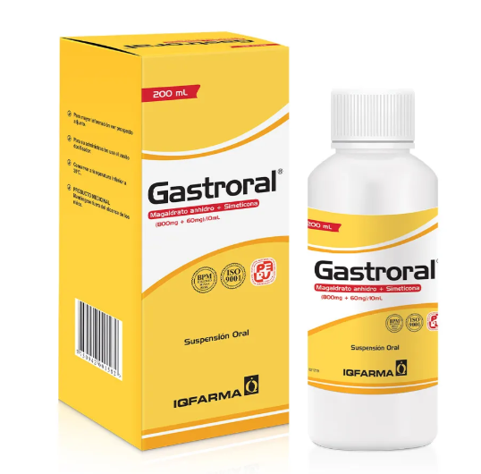 GASTRORAL  (MAGALTRADO 800 MG/SIMETICONA 60 MG) X 200 ML SUSP