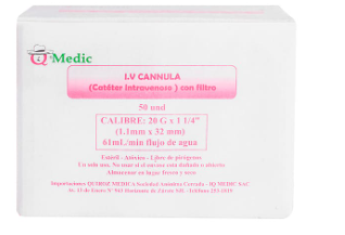 CATETER INTRAVENOSO N° 20G X 1 1/2 CAJ. POR 100 UNID