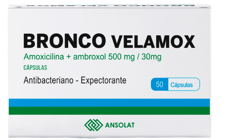 BRONCO VELAMOX NF (AMOXICILINA+BROMHEXINA CLORHIDRATO 500MG+8MG)