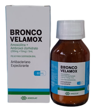 BRONCO VELAMOX NF (AMOXICILINA+BROMHEXINA CLORHIDRATO) 60ML