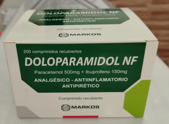 DOLOPARAMIDOL NF (PARACETAMOL 500mg + IBUPROFENO 150 mg ) COMPRIMIDOS REC.