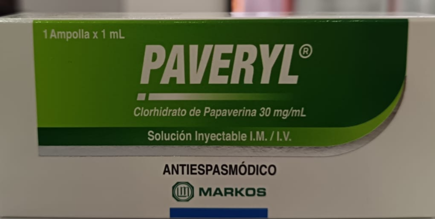 PAVERYL( CLORHIDRA DE PAPAVERINA 30MG/ML) IM/IV