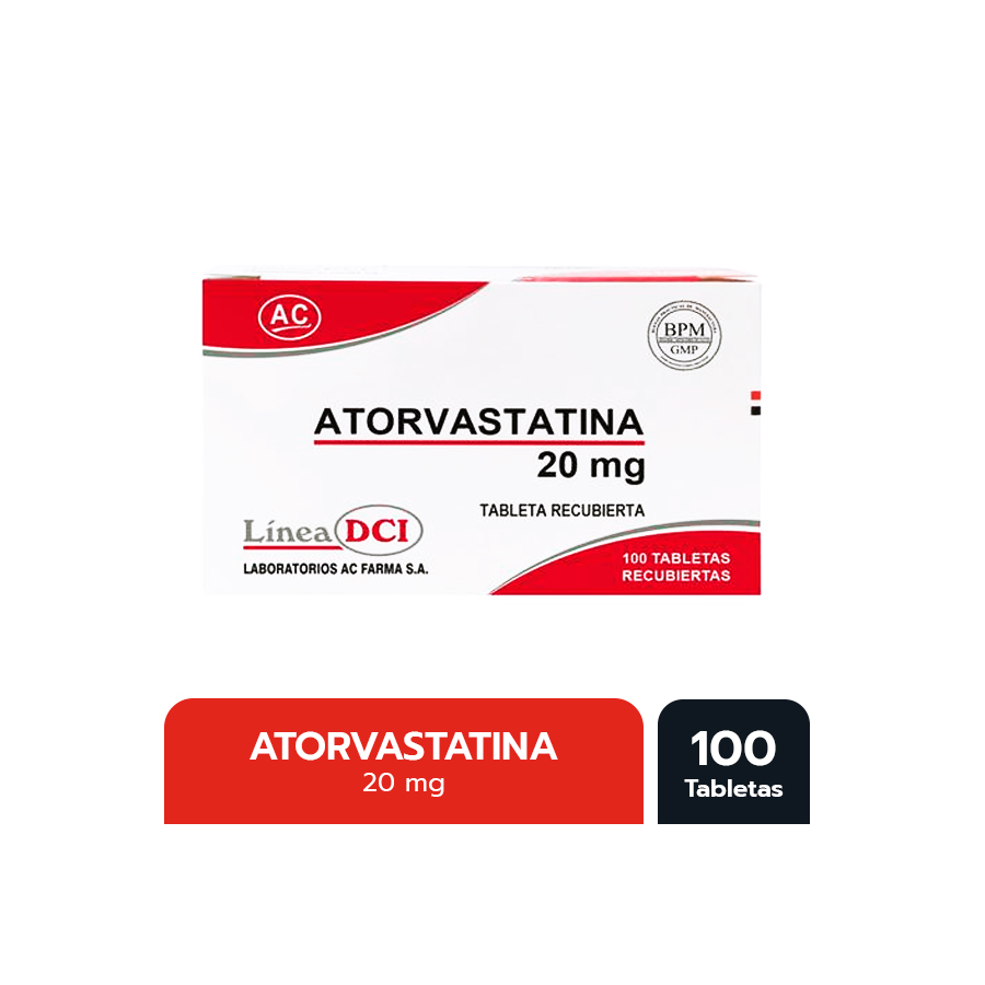 ATORVASTATINA 20 MG TABLETA REC