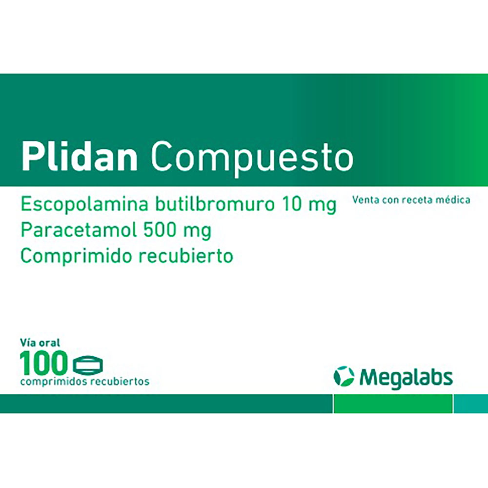PLIDAN COMPUESTO (ESCOPOLAMINA 10MG + PARACETAMOL 500MG) COMP. REC.