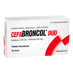 [MEDIFARMA/MARCA] CEFABRONCOL DUO(CEFALEXINA 750MG+AMBROXOL 60MG) / TABLETA