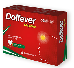 [OQPHARMACEUTICAL] DOLFEVER MIGRAÑA (PARACETAMOL+CAFEINA) / TABLETA