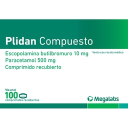 [MEGALABS] PLIDAN COMPUESTO (ESCOPOLAMINA 10MG + PARACETAMOL 500MG) COMP. REC.
