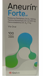 [QUILAB] ANEURIN FORTE NF (Piridoxina 100 mg+ Tiamina 200mg+ Cianocobalamina 1mg) TAB RECUBIERTA